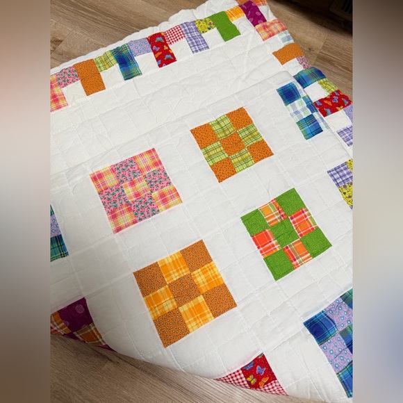 Colorful Patchwork Queen Sized Quilt - Picture 11 of 16